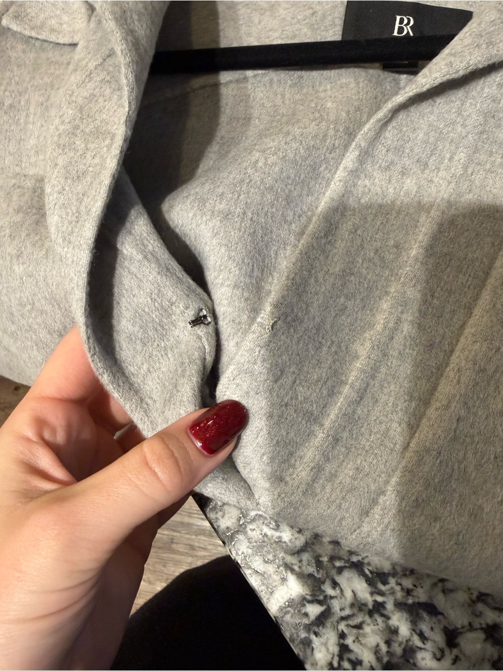 Banana Republic Wool Relaxed Collar Gray Pocket Sweater - Picture 8 of 8